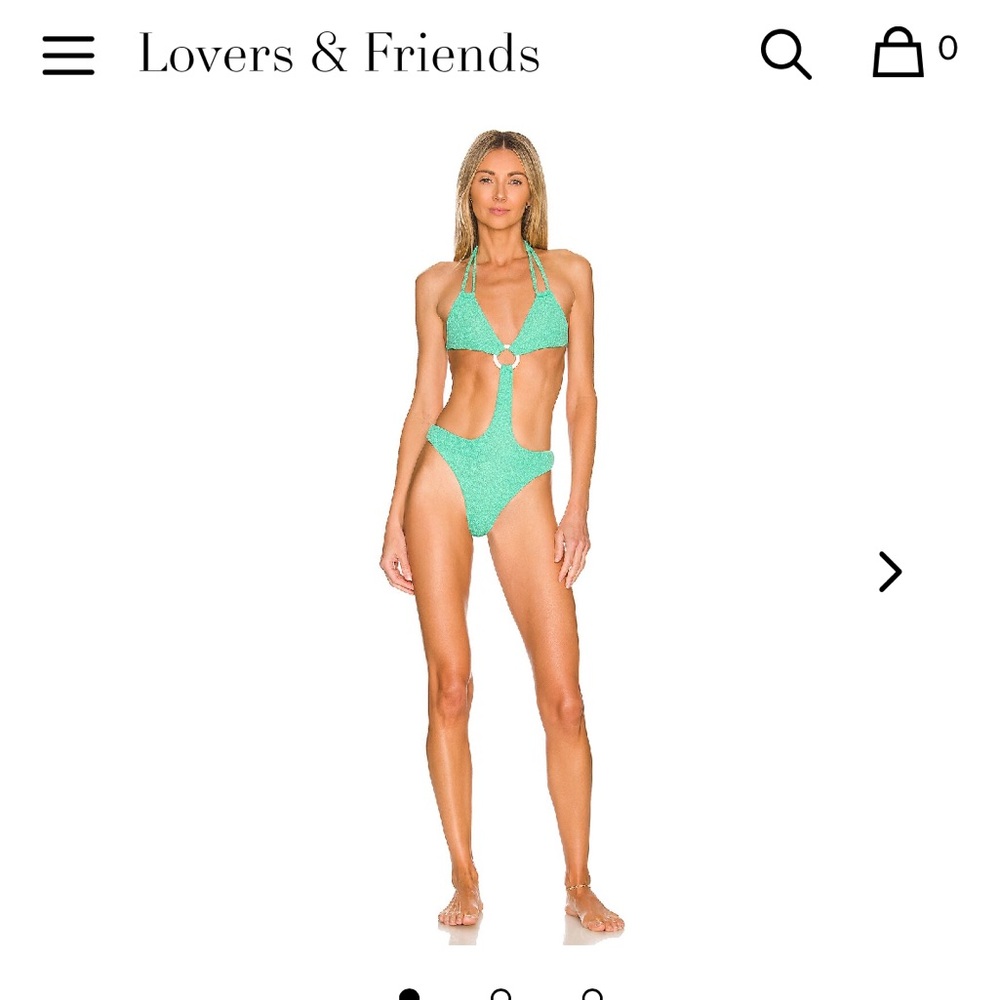 Lovers + Friends Seafoam Green Cutout Swimsuit. Revolve swim